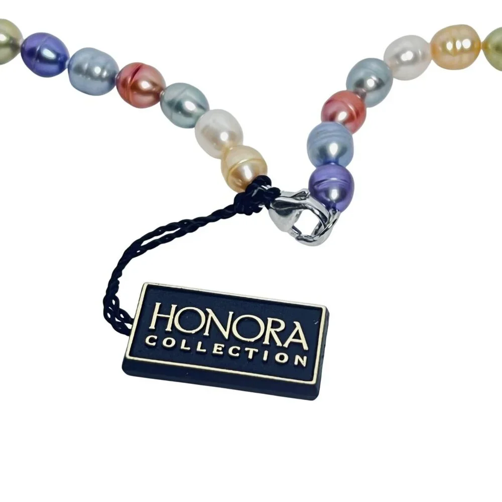 Honora Pastel Colors Graduated Freshwater Baroque Pearl Necklace (6039) - Picture 6 of 7